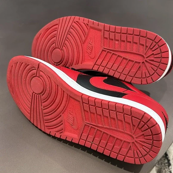 Jordan Women's Red and Black Sneakers - Picture 8 of 9